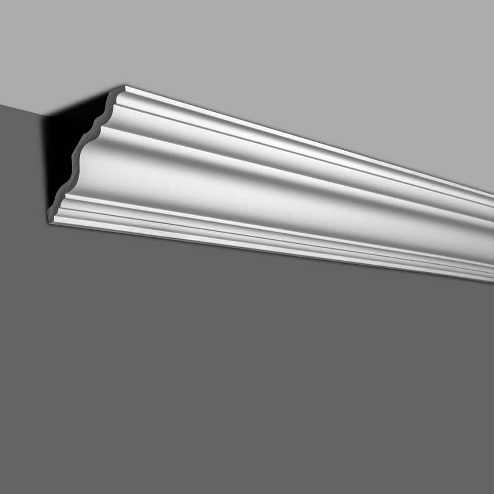 American Pro Decor 3-15/16 in. x 3-15/16 in. x 94-1/2 in. Plain Polyurethane Crown Moulding Pro Pack 31-1/2 LF (4-Pack)