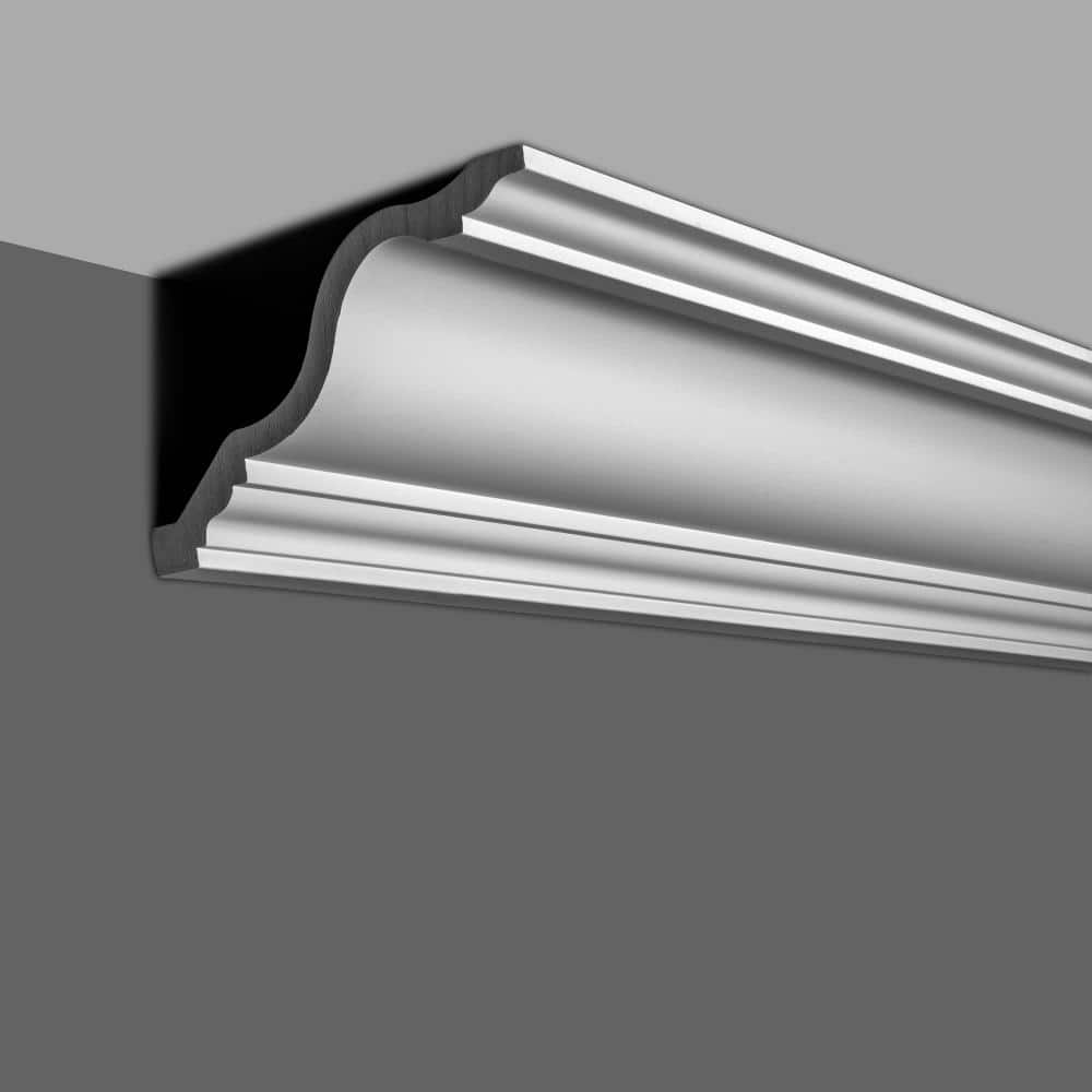 American Pro Decor 7-7/8 in. x 5-5/16 in. x 94-1/2 in. Plain Polyurethane Crown Moulding Pro Pack 15-1/2 LF (2-Pack)