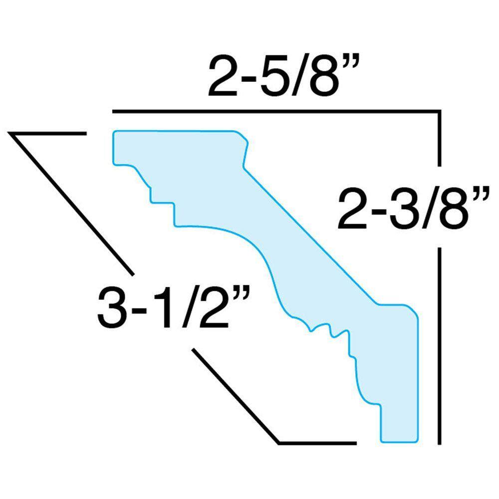 American Pro Decor 2-3/8 in. x 2-5/8 in. x 94.5 in. Leaf Polyurethane Crown Moulding Pro Pack 39 ft 4.5 in. LF (5-Pack)