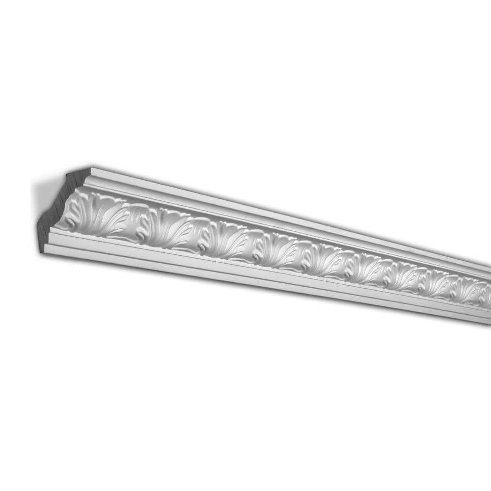 American Pro Decor 2-3/8 in. x 2-5/8 in. x 94.5 in. Leaf Polyurethane Crown Moulding Pro Pack 47 LF (6-Pack)