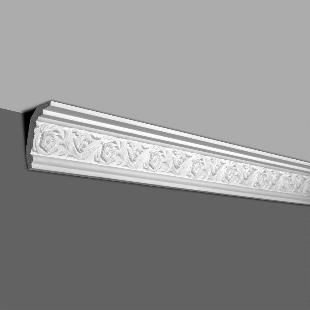 American Pro Decor 2-1/4 in. x 3-3/8 in. x 94-1/2 in. Floral Polyurethane Crown Moulding Pro Pack 47 LF (6-Pack)
