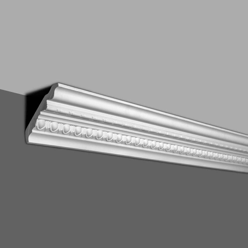 American Pro Decor 3-3/4 in. x 3-3/8 in. x 94-1/2 in. Egg and Dart Barrel Polyurethane Crown Moulding Pro Pack 47 LF (6-Pack)