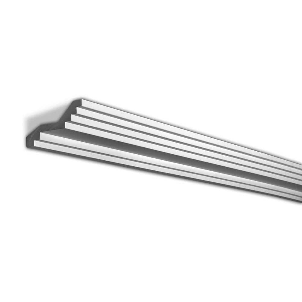 American Pro Decor 4 in. x 1-13/16 in. x 94-1/2 in. Plain Polyurethane Crown Moulding Pro Pack 47 LF (6-Pack)