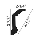 American Pro Decor 2-1/4 in. x 3-7/8 in. x 94-1/2 in. Plain Polyurethane Crown Moulding Pro Pack 39 LF (5-Pack)