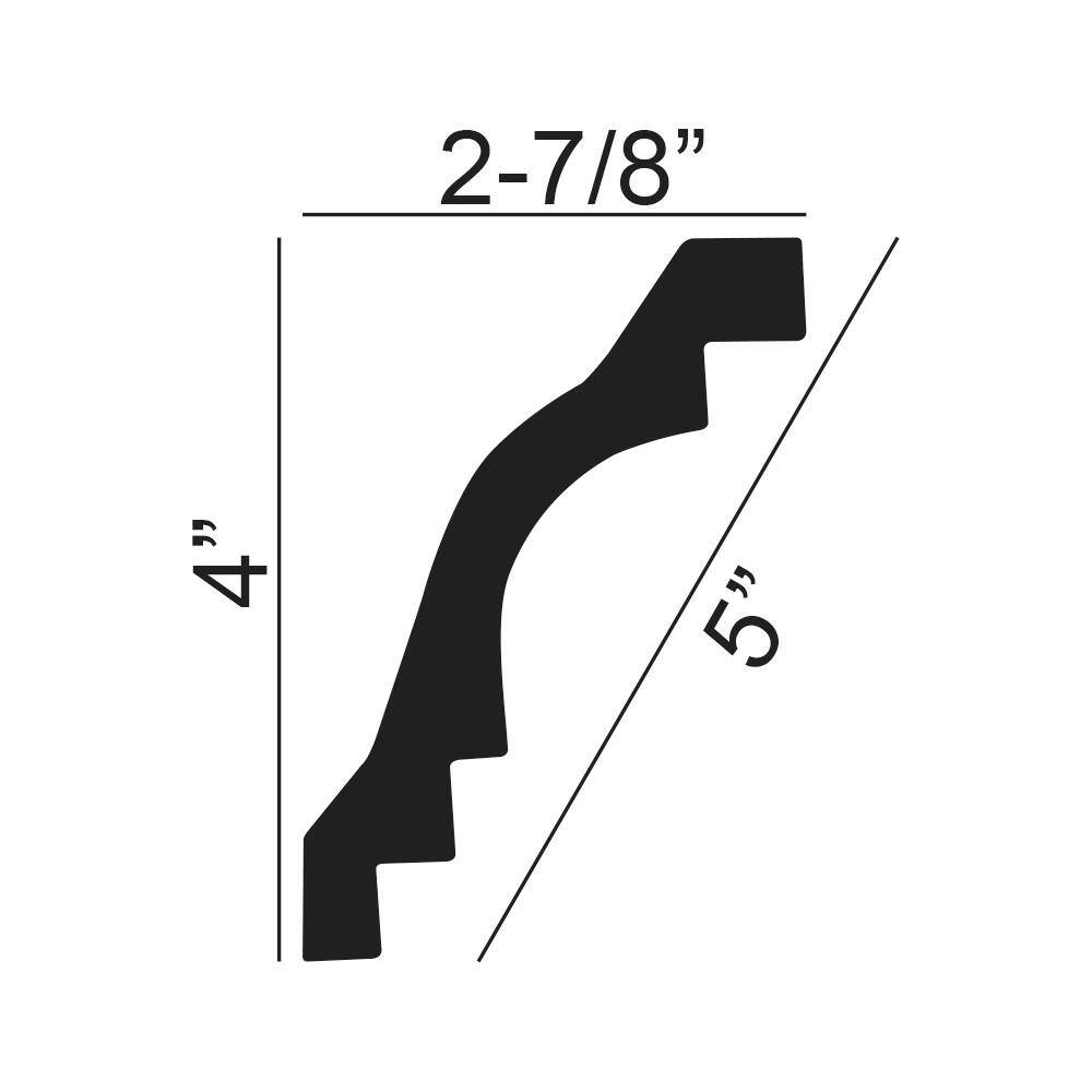 American Pro Decor 2-7/8 in. x 4 in. x 94-1/2 in. Plain Polyurethane Crown Moulding Pro Pack 39 LF (5-Pack)