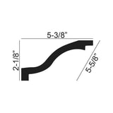 American Pro Decor 5-3/8 in. x 2-1/8 in. x 94-1/2 in. Plain Polyurethane Crown Moulding Pro Pack 47 LF (6-Pack)
