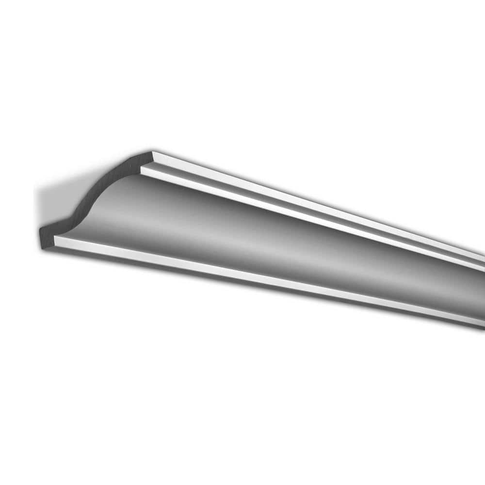 American Pro Decor 5-3/8 in. x 2-1/8 in. x 94-1/2 in. Plain Polyurethane Crown Moulding Pro Pack 47 LF (6-Pack)