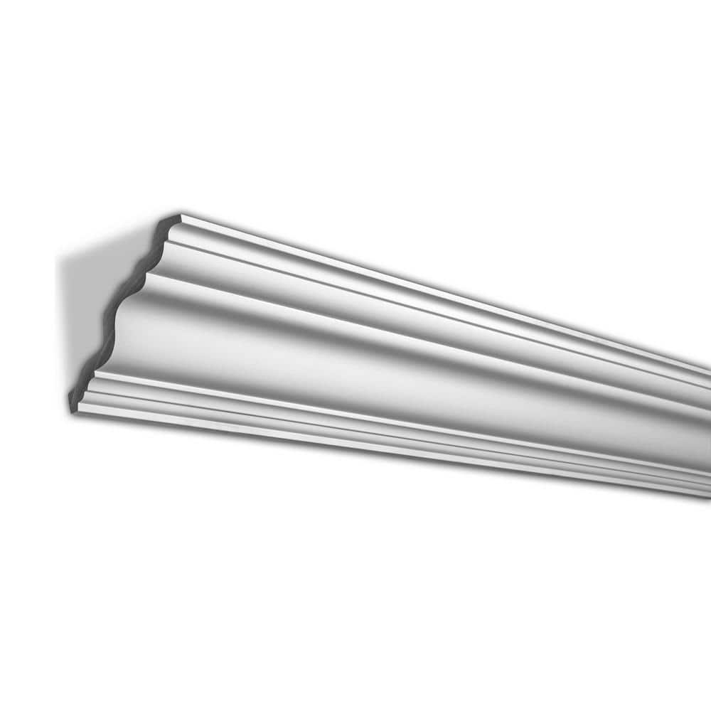 American Pro Decor 3-15/16 in. x 3-15/16 in. x 94-1/2 in. Plain Polyurethane Crown Moulding Pro Pack 39 LF (5-Pack)
