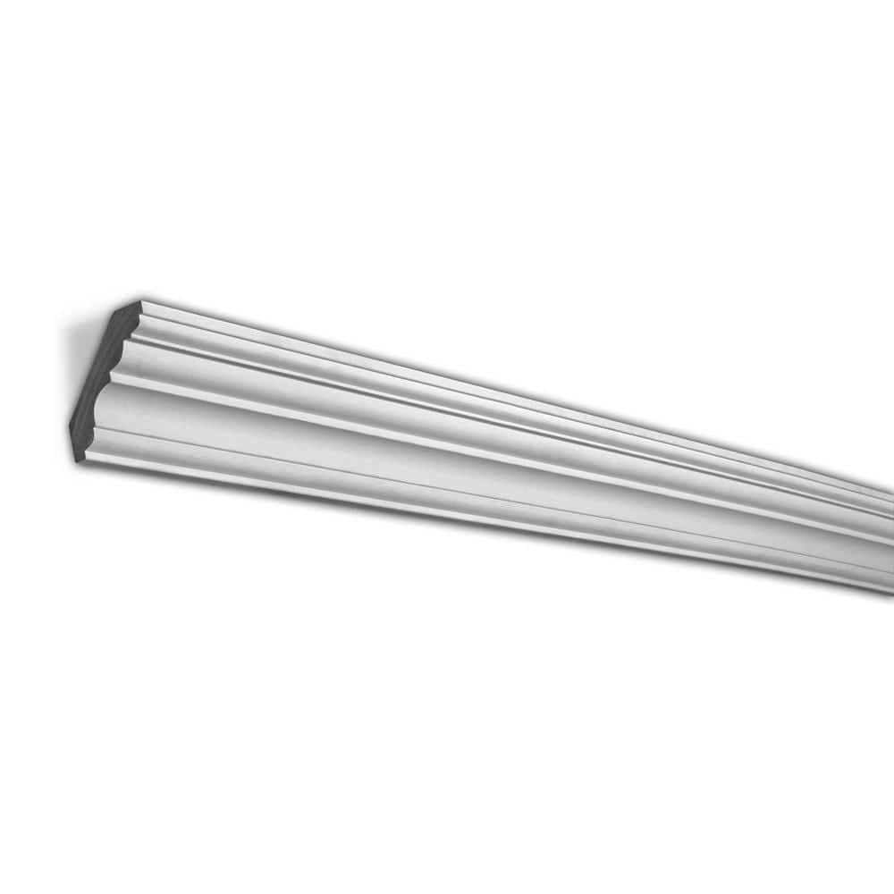 American Pro Decor 2-3/16 in. x 2-5/8 in. x 96 in. Plain Polyurethane Crown Moulding 32 LF (4-Pack)