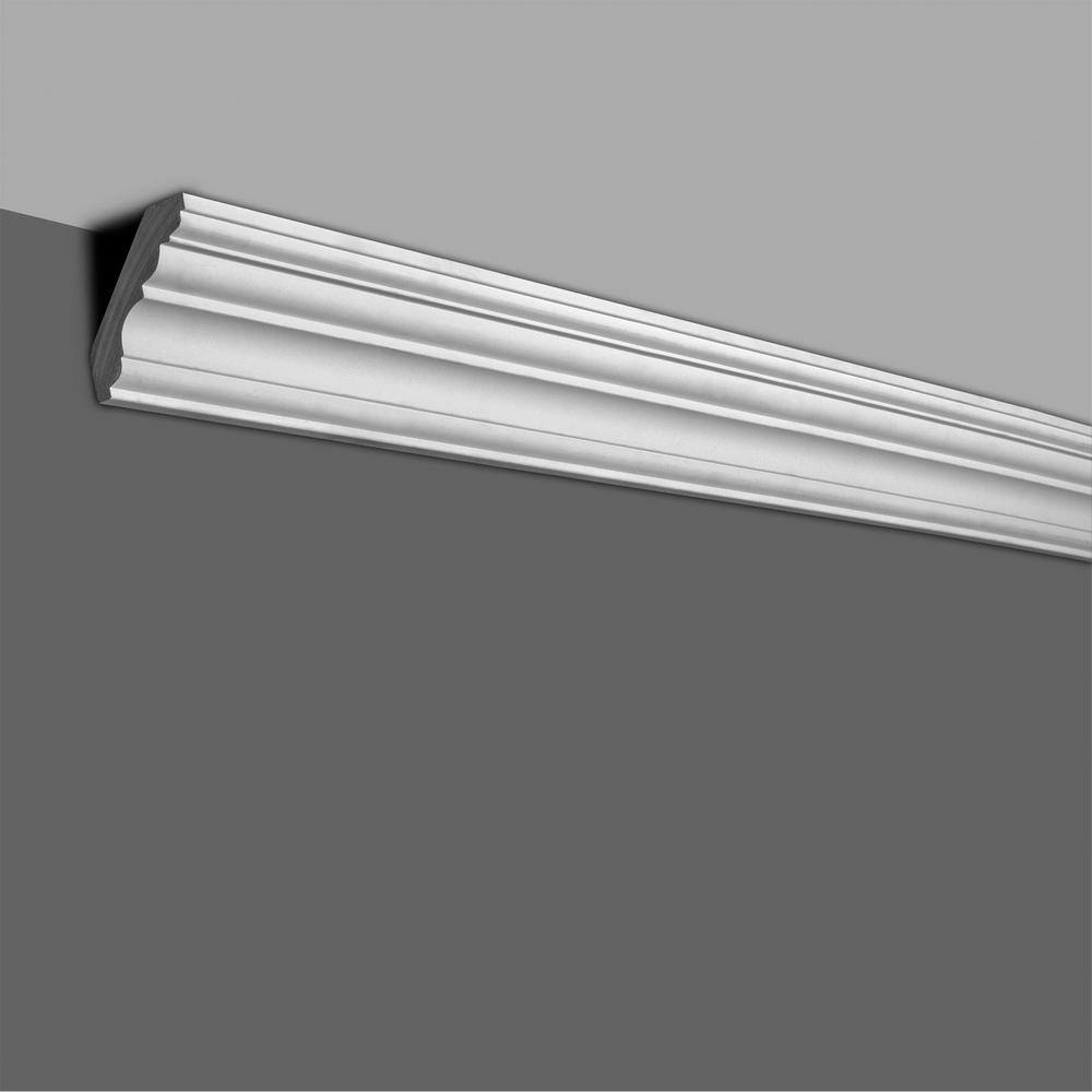 American Pro Decor 2-3/16 in. x 2-5/8 in. x 96 in. Plain Polyurethane Crown Moulding 48 LF (6-Pack)