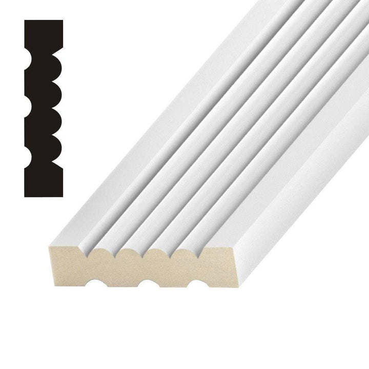 Builders Choice OP 1000 5/8 in. x 3-3/8 in. Medium Density Fiberboard (MDF) Casing