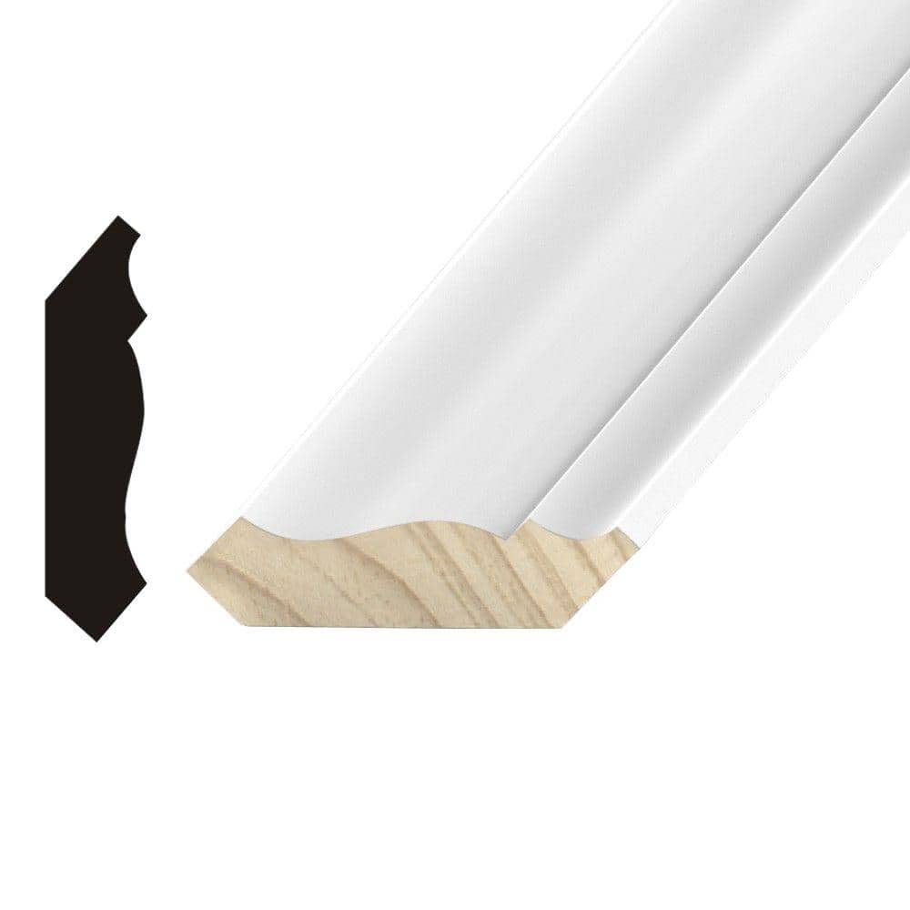 Builders Choice LWM 52 9/16 in. x 2-3/4 in. Primed Finger-Jointed Pine Crown Moulding
