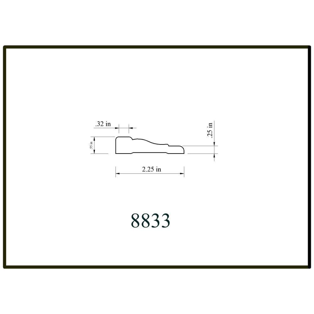 HOUSE OF FARA 8833 5/8 in. x 2-1/4 in. x 84 in. MDF Colonial Casing Moulding