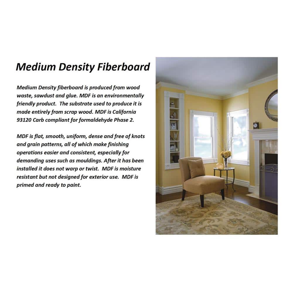 HOUSE OF FARA 8839 5/8 in. D x 2-1/2 in. W x 96 in. L Primed MDF Casing Moulding