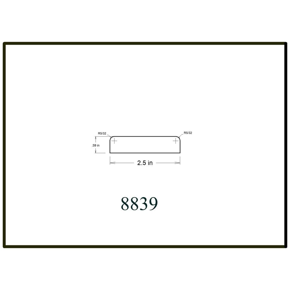 HOUSE OF FARA 8839 5/8 in. D x 2-1/2 in. W x 96 in. L Primed MDF Casing Moulding