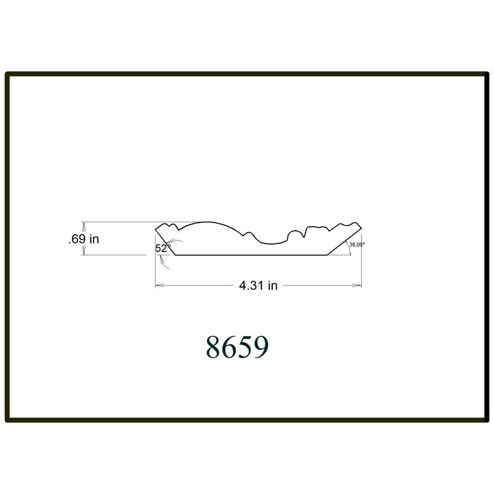 HOUSE OF FARA 8659 3/4 in. x  4 1/2 in. x  96 in. Primed MDF Crown Moulding (1-Piece − 8 Total Linear Feet)