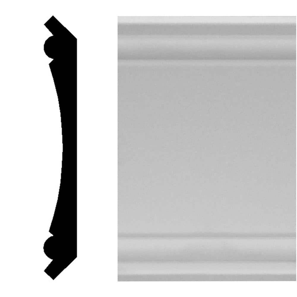 HOUSE OF FARA 3/4 in. x 5-1/4 in. x 96 in. MDF Primed Crown Moulding