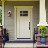 Masonite Craftsman 32 in. x 80 in. Left-Hand Inswing 1/4 Lite Clear Glass Primed White Smooth Fiberglass Prehung Front Door