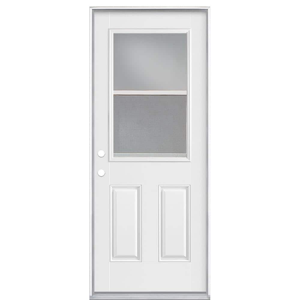 Masonite 32 x 80 in. Vent Lite Right-Hand Inswing Primed Smooth Fiberglass Prehung Front Exterior Door No Brickmold