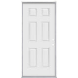 Masonite 36 in. x 80 in. 6-Panel Left Hand Inswing Primed White Smooth Fiberglass Prehung Front Exterior Door