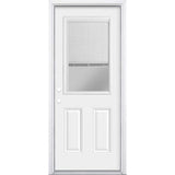 Masonite 32 in. x 80 in. Premium Clear 1/2-Lite Mini-Blind Right-Hand Inswing Primed Steel Prehung Front Door with Brickmold