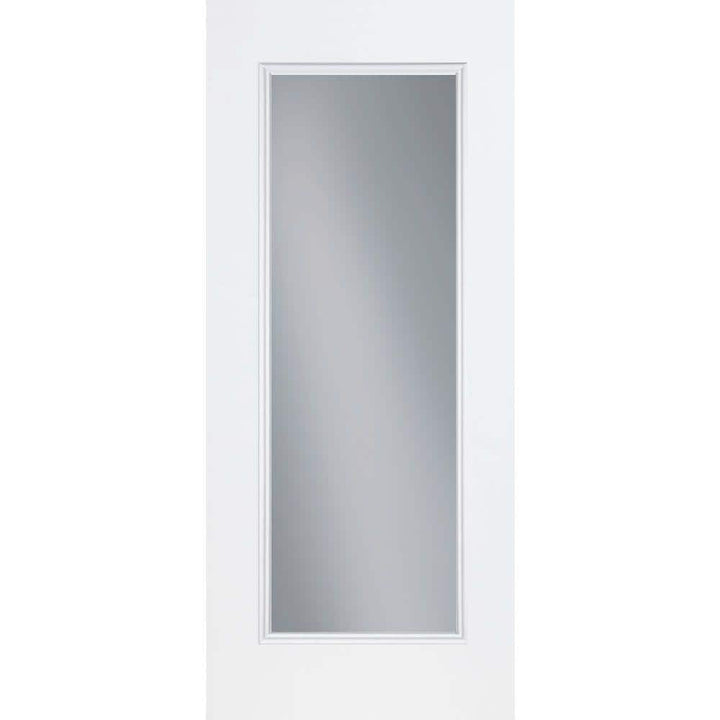 Masonite 32 in. x 80 in. Premium Full Lite Primed Steel Prehung Front Door with No Brickmold, Left-Hand Inswing