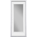Masonite 32 in. x 80 in. Premium Right-Hand Inswing Full Lite Primed Steel Prehung Front Exterior Door (No Brickmold)