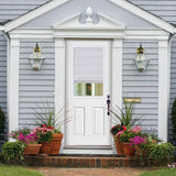 Masonite 36 in. x 80 in. Premium Half-Lite Mini Blind Primed Steel Prehung Front Door (No Brickmold)