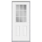 Masonite 36 in. x 80 in. Premium 9 Lite Left-Hand Inswing Primed Steel Prehung Front Exterior Door (No Brickmold)