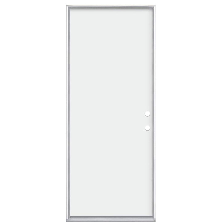 Masonite 32 in. x 80 in. Premium Flush Left-Hand Inswing Primed Steel Prehung Front Exterior Door, No Brickmold