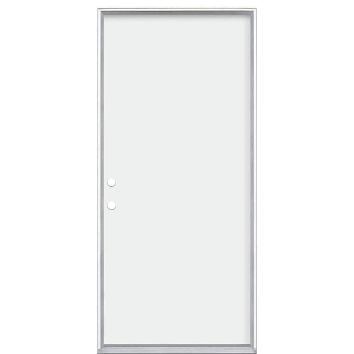 Masonite 36 x 80 in. Premium Flush Right-Hand Inswing Primed Steel Prehung Exterior Door No Brickmold