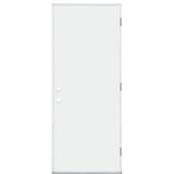 Masonite 32 in. x 80 in. Premium Left Hand Outswing Flush Primed Steel Prehung Front Exterior Door with No Brickmold