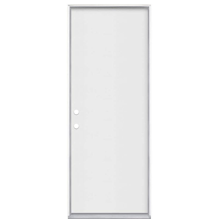 Masonite 30 in. x 80 in. Premium Flush Right-Hand Inswing Primed Steel Prehung Front Exterior Door (No Brickmold)