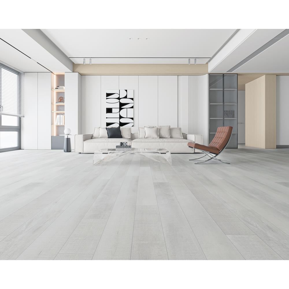 Montserrat Summa Pristine White 14 mm T x 7.75 in. W HDF Waterproof AC5 Click Lock Laminate Wood Flooring (23.09 sq. ft./case)