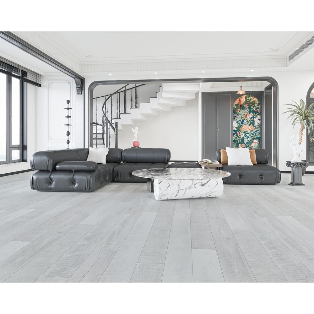 Montserrat Summa Pristine White 14 mm T x 7.75 in. W HDF Waterproof AC5 Click Lock Laminate Wood Flooring (23.09 sq. ft./case)
