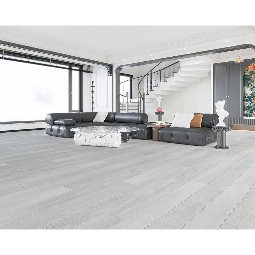 Montserrat Summa Pristine White 14 mm T x 7.75 in. W HDF Waterproof AC5 Click Lock Laminate Wood Flooring (23.09 sq. ft./case)