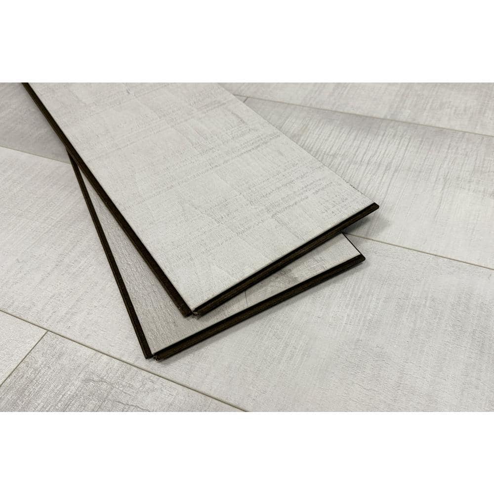 Montserrat Summa Pristine White 14 mm T x 7.75 in. W HDF Waterproof AC5 Click Lock Laminate Wood Flooring (23.09 sq. ft./case)