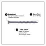 PRO-FIT #9 x 2-1/2 in. T25 Star Drive Bugle Head Grey Wood Deck Screws 25 lbs. (2350)