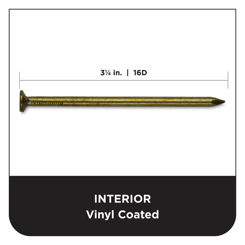 PRO-FIT 3-1/4 in. (16D) Vinyl Coated Sinker Framing Nails, 5 lb Box (310-Count)