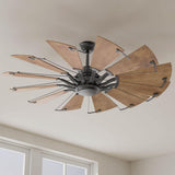 Progress Lighting Springer 60 in. 12‑Blade Architectural Bronze Windmill Ceiling Fan with Remote