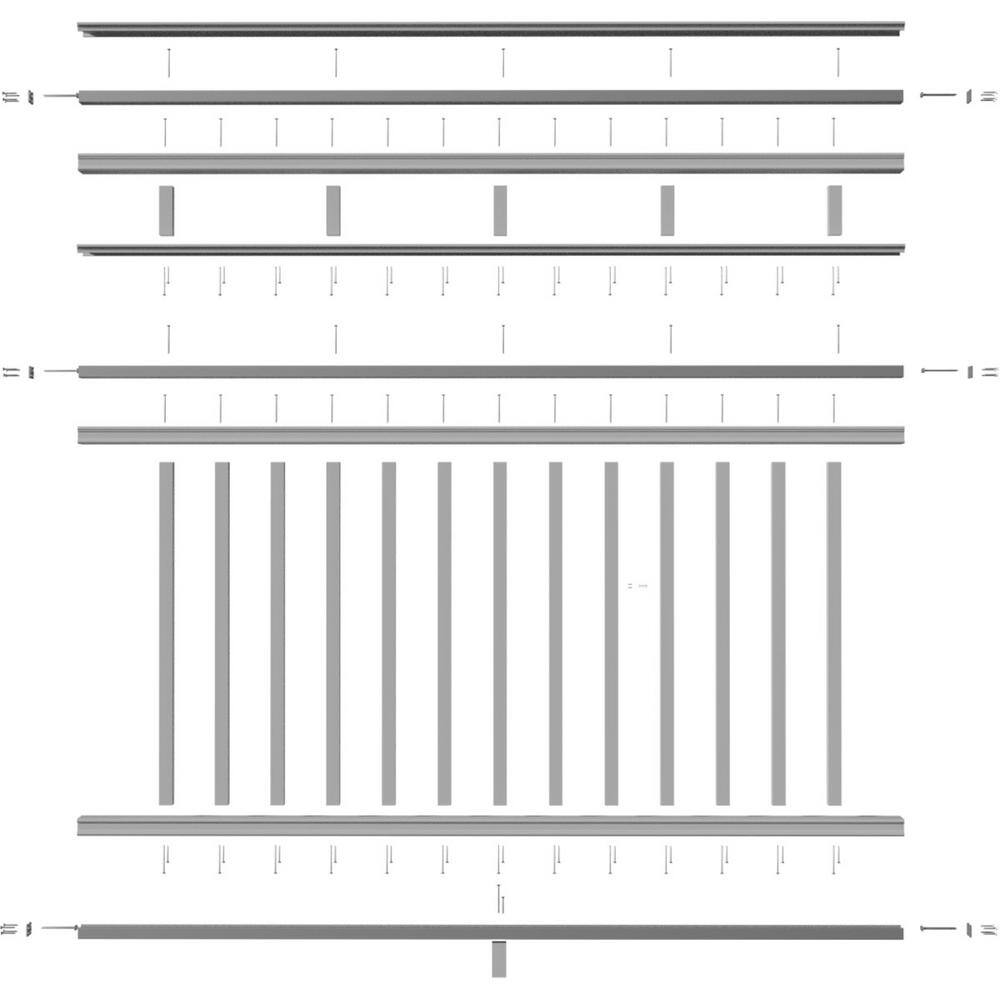 Providence 72 in. x 42 in. PVC 3-Line Level Rail Kit with Reinforcements