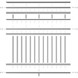 Providence 72 in. x 42 in. PVC 3-Line Level Rail Kit with Reinforcements