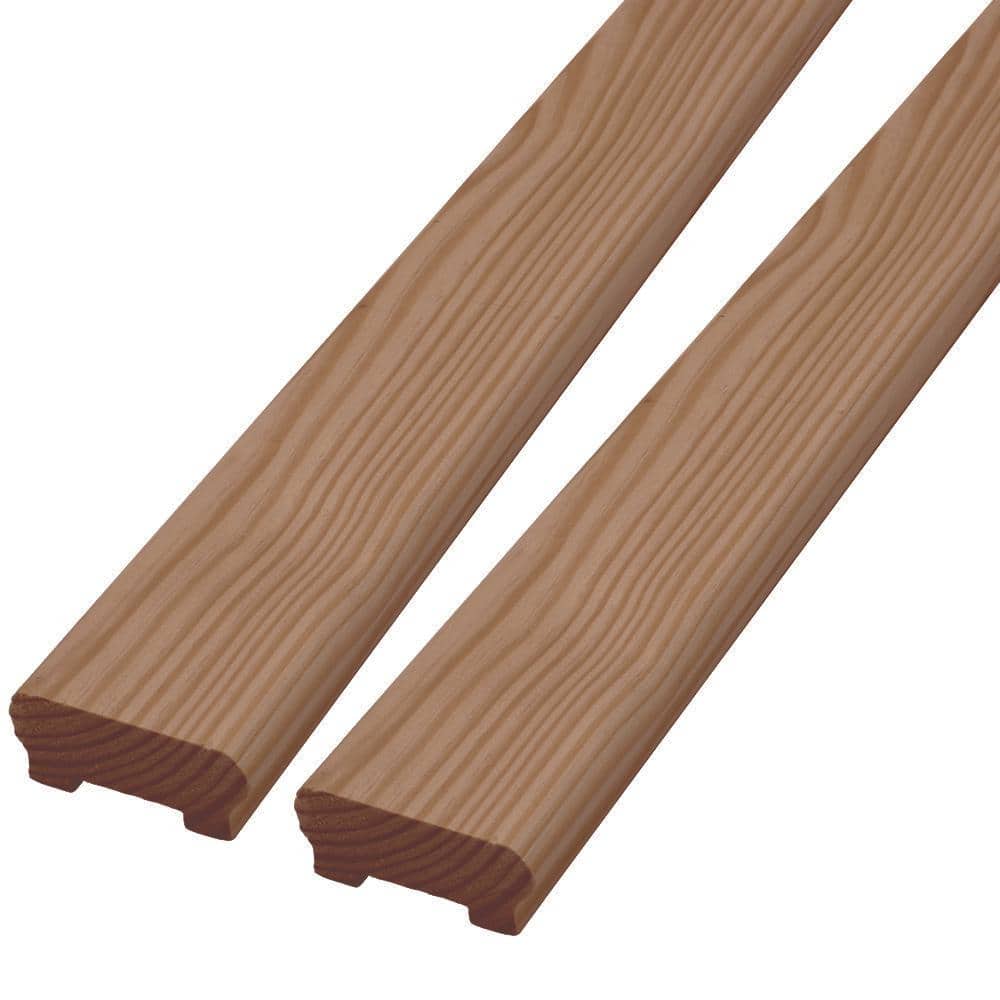 ProWood 6 ft. Walnut-Tone Southern Yellow Pine Moulded Rail Kit with Aluminum Square Balusters