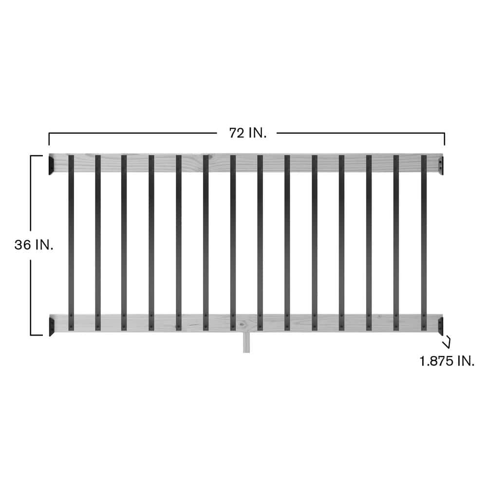ProWood 6 ft. Cedar Rail Kit with Aluminum Rectangular Balusters