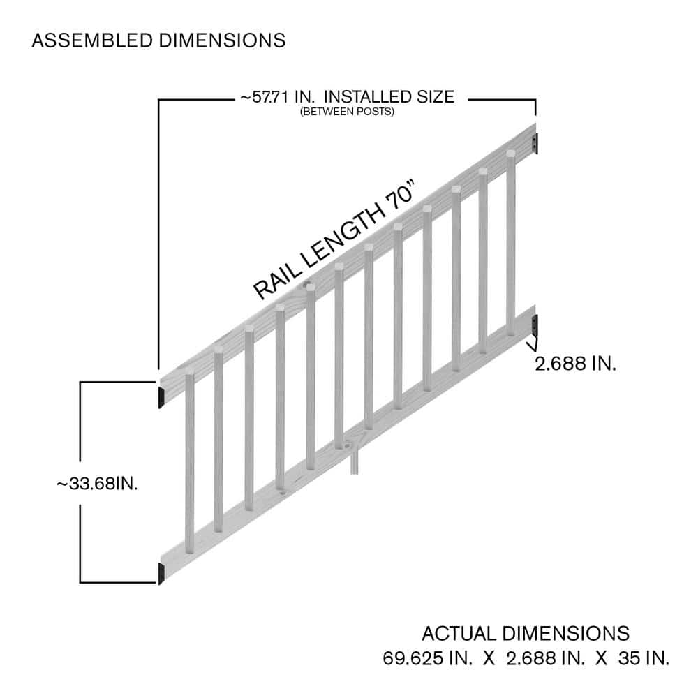 ProWood 6 ft. Southern Yellow Pine Stair Rail Kit with B2E Balusters