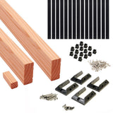 ProWood 6 ft. Cedar-Tone Southern Yellow Pine Rail Kit with Aluminum Square Balusters