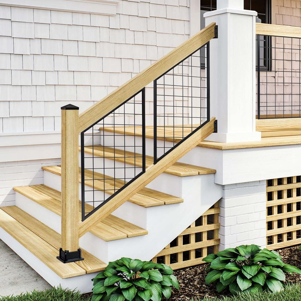 ProWood 21 in. H x 40 in. W Black Powder-Coated Hog Wire Metal Stair Panels Stair Railing Kit