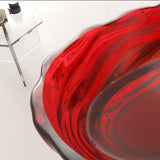Vanity Art 69 in. x 30 in. Freestanding Oval Soaking Stone Resin Bathtub in Pure Resin Red with Polished Chrome Pop Up Drain
