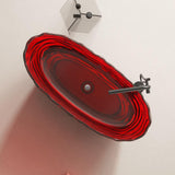 Vanity Art 69 in. x 30 in. Freestanding Oval Soaking Stone Resin Bathtub in Pure Resin Red with Polished Chrome Pop Up Drain