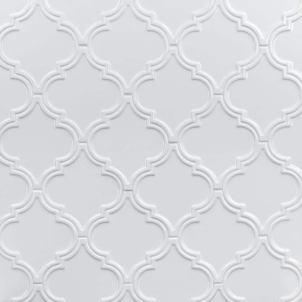 Ivy Hill Tile Vintage Lantern White 6-1/4 in. x 7-1/4 in. x 10 mm Ceramic Wall Mosaic Tile (30-Piece) (4.8 sq. ft./Box)